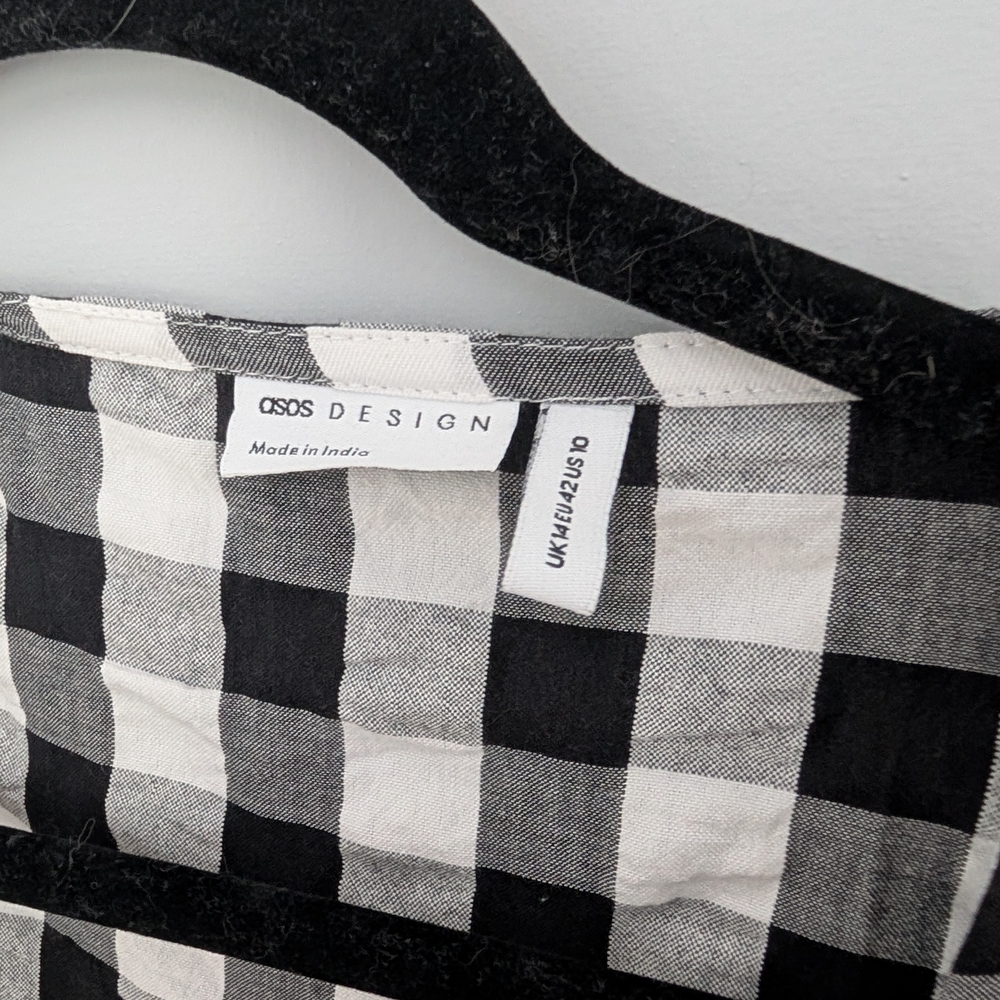 ASOS Black and White Checkered Midi Dress - Picture 7 of 7